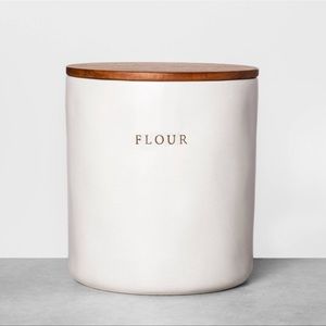 128oz Stoneware Flour Canister with lid